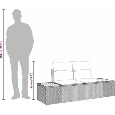 Vidaxl Garten 2-Sitzer Sofa Beige Synthetisches Rattan Vidaxl Garten 2-Sitzer Sofa Beige Synthetisches Rattan