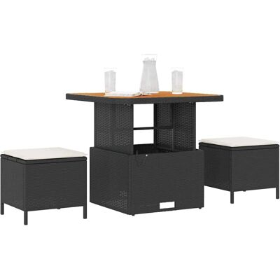 Vidaxl Tuin Eetset - Vierkante Tafel & 2 Krukken - Modern Buitenmeubilair Vidaxl Tuin Eetset - Vierkante Tafel & 2 Krukken - Modern Buitenmeubilair