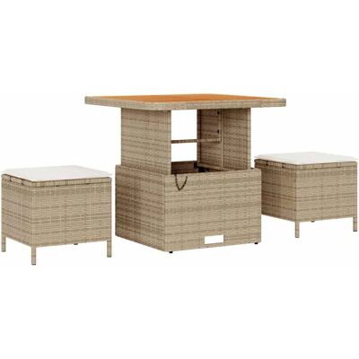 Zestaw do Jadalni w Ogrodzie VidaXl - Nowoczesny Rattan, Poduszki Odporne na Warunki Atmosferyczne, Składane i Kompaktowe Zestaw do Jadalni w Ogrodzie VidaXl - Nowoczesny Rattan, Poduszki Odporne na Warunki Atmosferyczne, Składane i Kompaktowe
