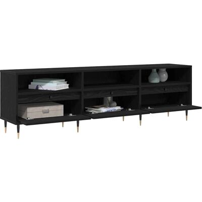 Meuble TV en Chêne Noir vidaXL - Design Moderne et Polyvalent - Publicité Meuble TV en Chêne Noir vidaXL - Design Moderne et Polyvalent - Publicité