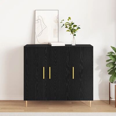 Vidaxl Schwarzer Eichen Sideboard - Möbel für Esszimmer Vidaxl Schwarzer Eichen Sideboard - Möbel für Esszimmer
