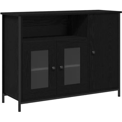 Vidaxl Schwarzer Eichen Sideboard - Moderner Stauraum Vidaxl Schwarzer Eichen Sideboard - Moderner Stauraum
