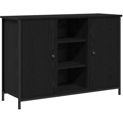 VidaXL Schwarzer Eichen-Sideboard - 100x35x70 cm Aufbewahrungsmöbel VidaXL Schwarzer Eichen-Sideboard - 100x35x70 cm Aufbewahrungsmöbel