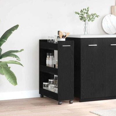 Vidaxl Schwarze Eichen Rollschrank - 60x22x79 cm - Engineered Wood Vidaxl Schwarze Eichen Rollschrank - 60x22x79 cm - Engineered Wood