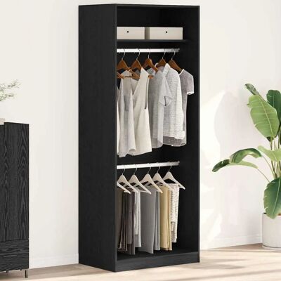 vidaXL Zwart Eiken Kledingkast Set met Planken vidaXL Zwart Eiken Kledingkast Set met Planken