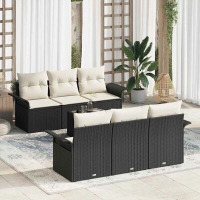 Vidaxl - Gartensofagarnitur - Modular, Wetterfest, Schwarz & Creme Vidaxl - Gartensofagarnitur - Modular, Wetterfest, Schwarz & Creme