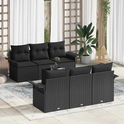 HomeGarden Schwarzes Modulares Gartensofa-Set - Gartenmöbel HomeGarden Schwarzes Modulares Gartensofa-Set - Gartenmöbel