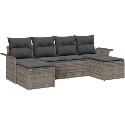 Vidaxl Garten Sofaset 6 Stück Grau Modulares Outdoor-Möbel Vidaxl Garten Sofaset 6 Stück Grau Modulares Outdoor-Möbel
