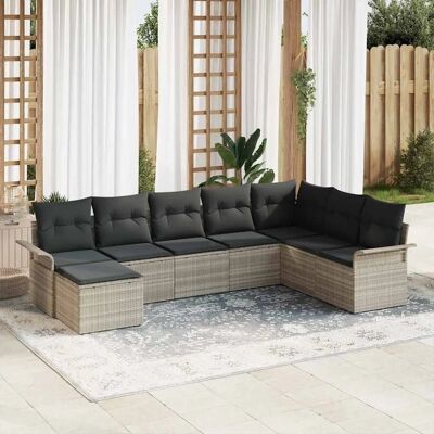 VidaXL Gartensofaset - Modernes Rattan 8-Teilig mit Kissen VidaXL Gartensofaset - Modernes Rattan 8-Teilig mit Kissen