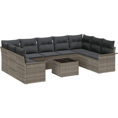 Vidaxl - Gartensofagruppe aus 9 Teilen mit Kissen - Modularmöbel aus Rattan Vidaxl - Gartensofagruppe aus 9 Teilen mit Kissen - Modularmöbel aus Rattan