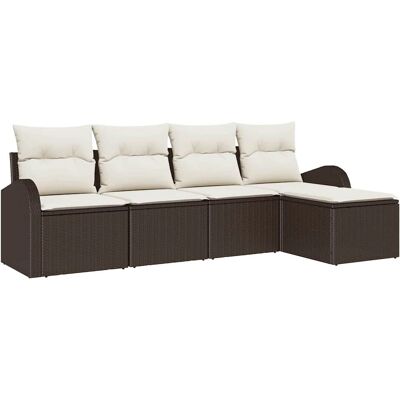 Vidaxl Gartensofa-Set - Modulares Braunes Lounge für 5 Personen Vidaxl Gartensofa-Set - Modulares Braunes Lounge für 5 Personen