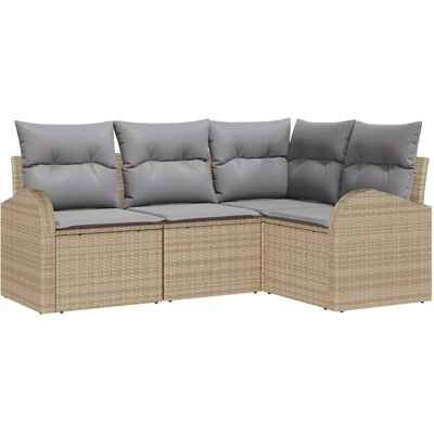 Vidaxl Garten Modular Couch-Set - Beige - Gartensofa Vidaxl Garten Modular Couch-Set - Beige - Gartensofa
