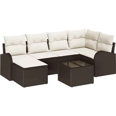 VIDAXL Gartenset aus 6 Teilen Grau Polyrattan VIDAXL Gartenset aus 6 Teilen Grau Polyrattan