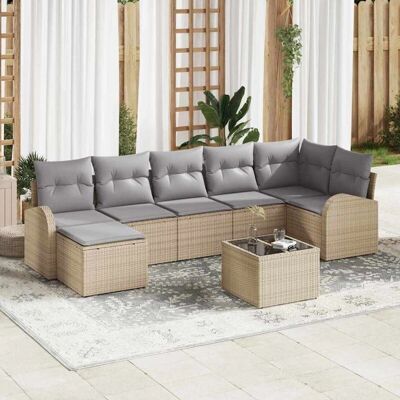 Vidaxl Puutarhakalustesarja - Modulaarinen 8-osainen Beige Harmaa Vidaxl Puutarhakalustesarja - Modulaarinen 8-osainen Beige Harmaa