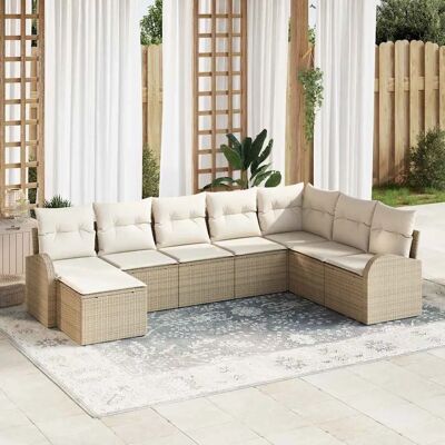 Beige Poly Rattan Have Sofa Sæt - 8 Dele Beige Poly Rattan Have Sofa Sæt - 8 Dele