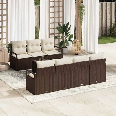 Vidaxl Gartencoupset - 8-teiliges Modulsofa Braun Vidaxl Gartencoupset - 8-teiliges Modulsofa Braun