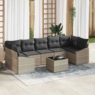 Home & Garden Outdoor Sofa Set - Rechteckig, Hellgrau, 8 Stück Home & Garden Outdoor Sofa Set - Rechteckig, Hellgrau, 8 Stück