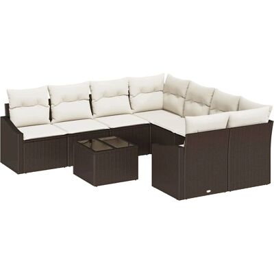 Vidaxl Gartensofagarnitur - Braun, 9 Stück, Rechteckig Vidaxl Gartensofagarnitur - Braun, 9 Stück, Rechteckig