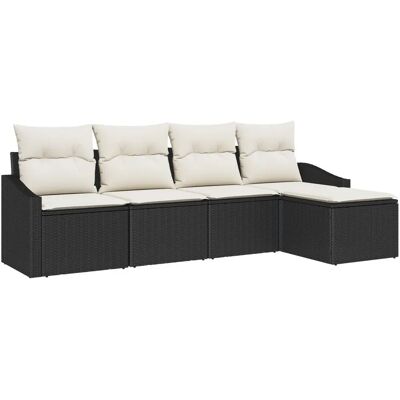 Schwarzes Garten 5-teiliges Sofa - Garteneinrichtung Schwarzes Garten 5-teiliges Sofa - Garteneinrichtung