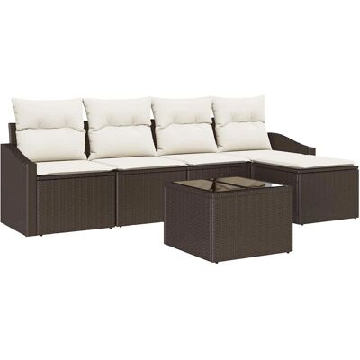 VidaXL Gartenmöbel-Set 5-tlg. mit Kissen Grau Synthetischer Rattan VidaXL Gartenmöbel-Set 5-tlg. mit Kissen Grau Synthetischer Rattan