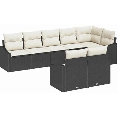 VidaXL Tuinbank Set 8 Zwart Rattan - Tuinmeubelen VidaXL Tuinbank Set 8 Zwart Rattan - Tuinmeubelen