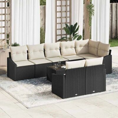 Vidaxl Gartensofagrupp - Stilvoller Poly-Rattan, Creme-Kissen, Für 8 Personen Vidaxl Gartensofagrupp - Stilvoller Poly-Rattan, Creme-Kissen, Für 8 Personen