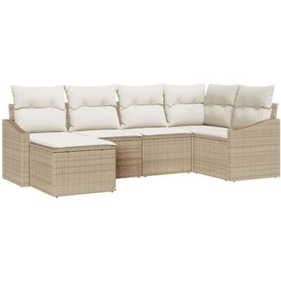 Generic - 6P Beige Poly Rattan - Have møbel sæt Generic - 6P Beige Poly Rattan - Have møbel sæt