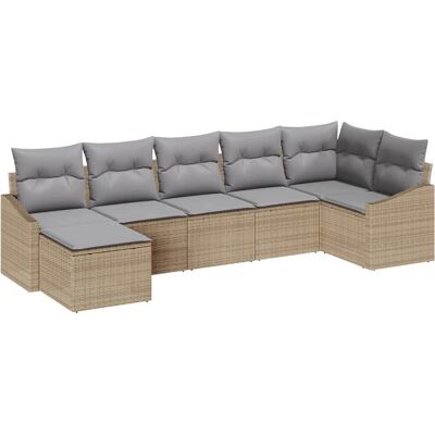 Vidaxl Gartenmöbel-Set 7 Stück Beige Modern Witterungsbeständig Vidaxl Gartenmöbel-Set 7 Stück Beige Modern Witterungsbeständig