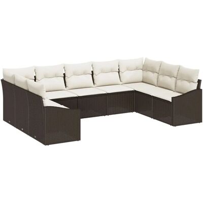 Vidaxl Garten-Sofagarnitur - 9-teiliges braunes Rattan-Set Vidaxl Garten-Sofagarnitur - 9-teiliges braunes Rattan-Set