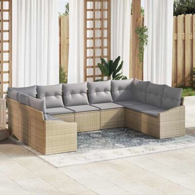 Vidaxl - Gartensofa-Set - 9 Stück Beige Synthetischer Rattan Vidaxl - Gartensofa-Set - 9 Stück Beige Synthetischer Rattan