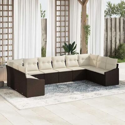 Vidaxl Gartensofagarnitur - Modular, Braun Rattan, Kissen - Gartenmöbel Vidaxl Gartensofagarnitur - Modular, Braun Rattan, Kissen - Gartenmöbel