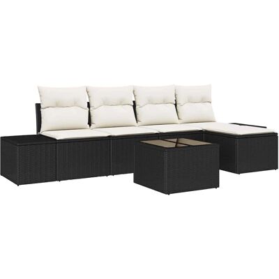 vidaxl Gartensofa-Set - 5-teilig mit Kissen & Tisch vidaxl Gartensofa-Set - 5-teilig mit Kissen & Tisch