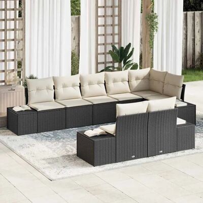 Vidaxl Gartensofaset 8-tlg. Schwarz Poliratán Vidaxl Gartensofaset 8-tlg. Schwarz Poliratán