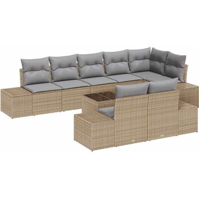 Vidaxl Gartenmöbel-Set - 9-teiliges moduläres Sofa-Set mit Kissen Vidaxl Gartenmöbel-Set - 9-teiliges moduläres Sofa-Set mit Kissen