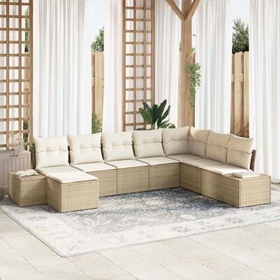 Ensemble de Canapé de Jardin vidaXL - 8 Pièces - Beige - Rectangulaire - Résistant aux UV - Publicité Ensemble de Canapé de Jardin vidaXL - 8 Pièces - Beige - Rectangulaire - Résistant aux UV - Publicité