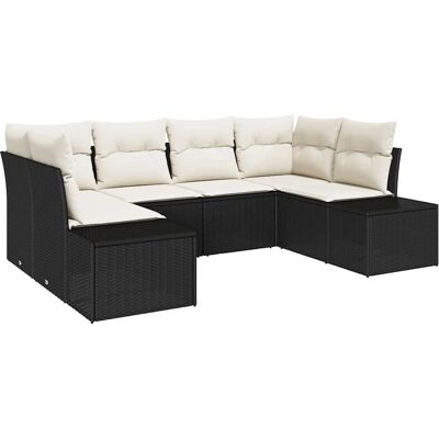 Vidaxl - Gartensofagarnitur - Modular, wetterfest, Schwarz & Creme Vidaxl - Gartensofagarnitur - Modular, wetterfest, Schwarz & Creme