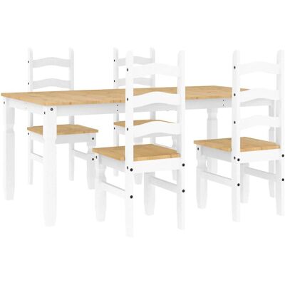 VIDAXL 3345211 Weiße Kiefer Holz Küche Esszimmer Möbel Set VIDAXL 3345211 Weiße Kiefer Holz Küche Esszimmer Möbel Set
