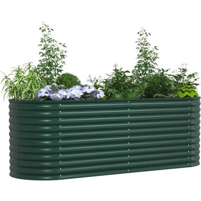 vidaXL Garden Raised Bed Green Galvanized Steel 240x80x81cm - Raised Garden Bed vidaXL Garden Raised Bed Green Galvanized Steel 240x80x81cm - Raised Garden Bed