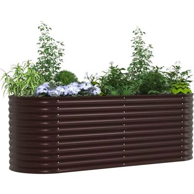 vidaXL Garden Bed Brown Galvanized Steel 240x80x81 cm - Raised Garden Bed vidaXL Garden Bed Brown Galvanized Steel 240x80x81 cm - Raised Garden Bed