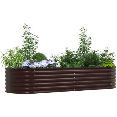 vidaXL Have Højbed Brun Galvaniseret Stål 240x80x44cm - Højbed vidaXL Have Højbed Brun Galvaniseret Stål 240x80x44cm - Højbed