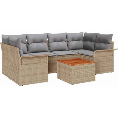 Beiges Gartensofaset - 7 Teile, Outdoor-Modularmöbel Beiges Gartensofaset - 7 Teile, Outdoor-Modularmöbel