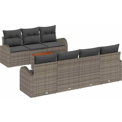 Brand Model Grey Poly Rattan Garden Sofa Set - Garden Furniture Brand Model Grey Poly Rattan Garden Sofa Set - Garden Furniture