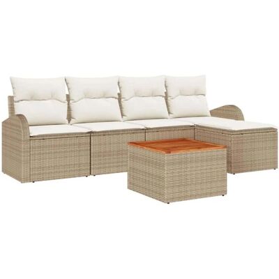 Generic - 6-Piece Sofa Set - Beige - Tuinmeubelset Generic - 6-Piece Sofa Set - Beige - Tuinmeubelset