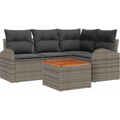 Garden Sofa Set - 5 Pieces, Cushions, Natural Rattan Garden Sofa Set - 5 Pieces, Cushions, Natural Rattan
