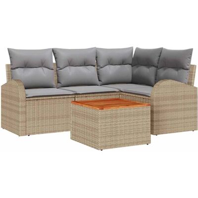 vidaXL 5-teiliges Gartenmöbel-Set in Beige Polyrattan vidaXL 5-teiliges Gartenmöbel-Set in Beige Polyrattan