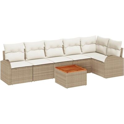 Beige Garden Sofa Set - 7-Piece Outdoor Furniture Beige Garden Sofa Set - 7-Piece Outdoor Furniture