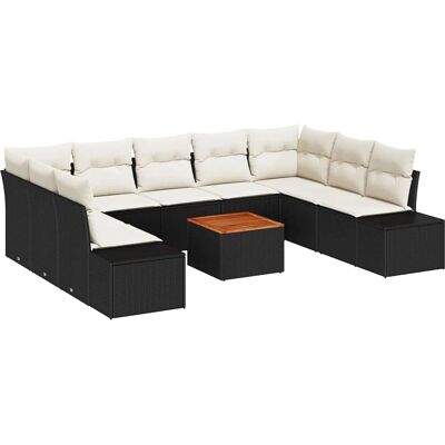 Bestes Schwarzes Garten-Sofaset - 10-teiliges Modulares Outdoor-Möbel Bestes Schwarzes Garten-Sofaset - 10-teiliges Modulares Outdoor-Möbel