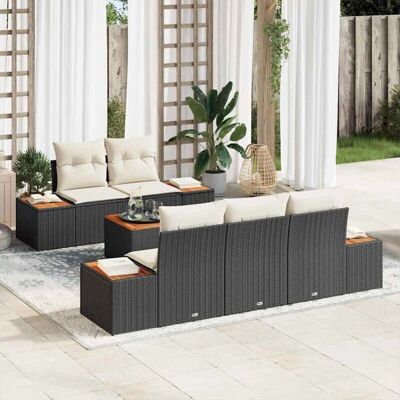 vidaXL Tuinbank Set 6-delig Zwart Modular Lounge vidaXL Tuinbank Set 6-delig Zwart Modular Lounge