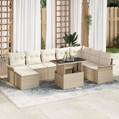 Beiges Modularer Gartenset - Gartenmöbel für 8 Personen Beiges Modularer Gartenset - Gartenmöbel für 8 Personen