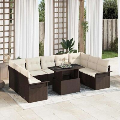 Vidaxl Gartensofa-Set 10 Stück Polyesterkissen - Gartenset Vidaxl Gartensofa-Set 10 Stück Polyesterkissen - Gartenset